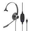 Micro-Casque Monaural UC Connexion USB-A  avec Fonctions Cordon USB A-LX